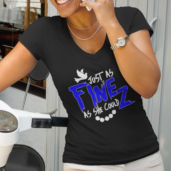 Fine As She Can Z (Women's V-Neck) Zeta Phi Beta