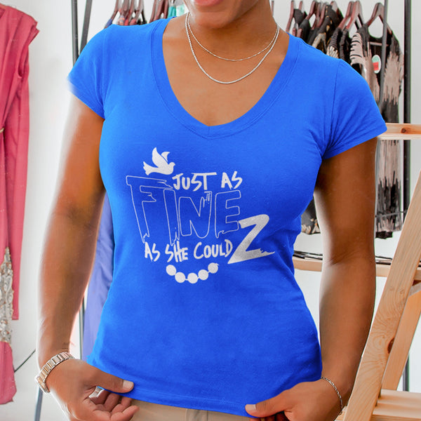 Fine As She Can Z (Women's V-Neck) Zeta Phi Beta