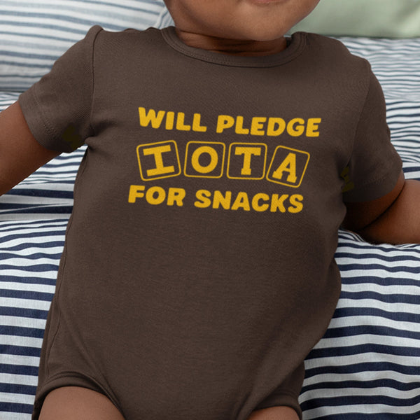 Will Pledge Iota For Snacks (Onesie) - Iota Phi Theta