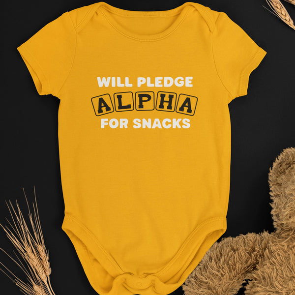 Will Pledge Alpha For Snacks (Onesie) - Alpha Phi Alpha