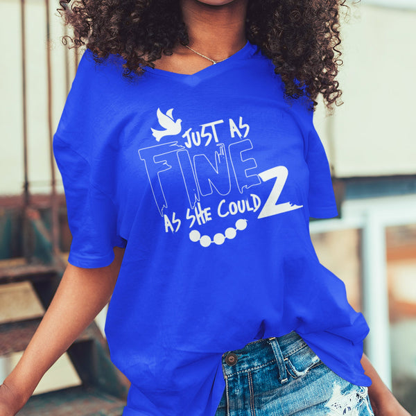 Fine As She Can Z (Women's V-Neck) Zeta Phi Beta