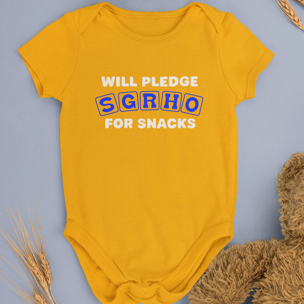 Will Pledge SGRho For Snacks (Onesie) - Sigma Gamma Rho