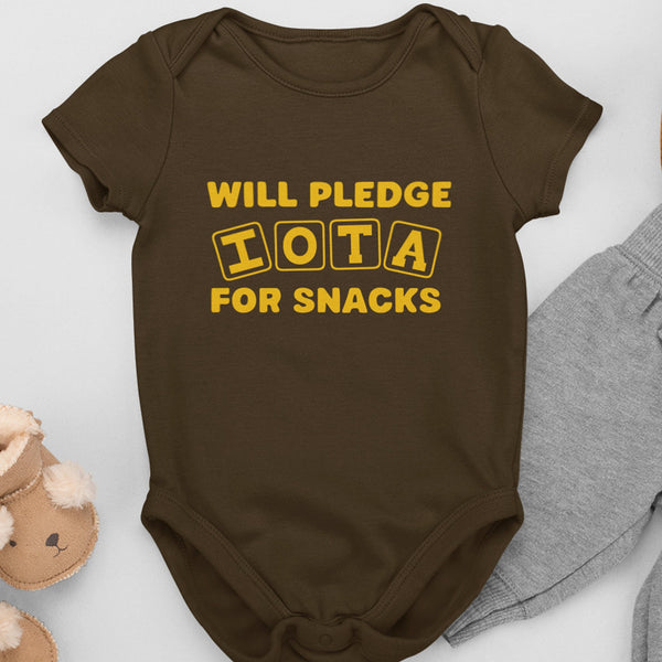 Will Pledge Iota For Snacks (Onesie) - Iota Phi Theta