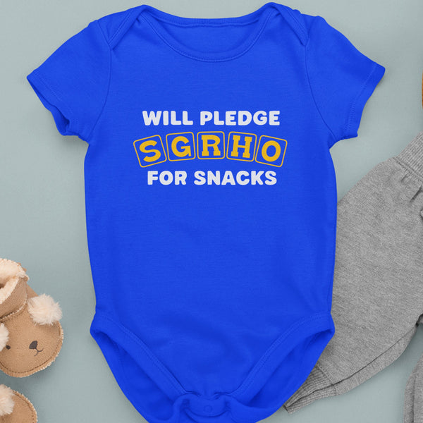 Will Pledge SGRho For Snacks (Onesie) - Sigma Gamma Rho