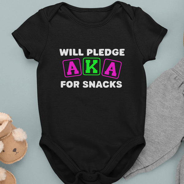 Will Pledge AKA For Snacks (Onesie) - Alpha Kappa Alpha