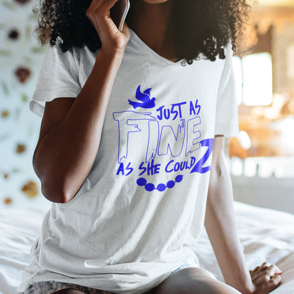 Fine As She Can Z (Women's V-Neck) Zeta Phi Beta