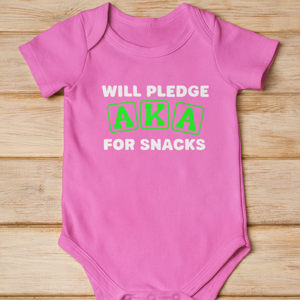 Will Pledge AKA For Snacks (Onesie) - Alpha Kappa Alpha