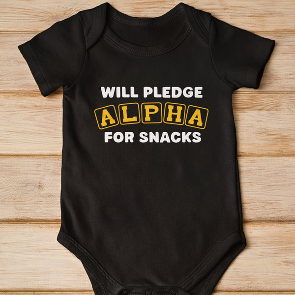 Will Pledge Alpha For Snacks (Onesie) - Alpha Phi Alpha