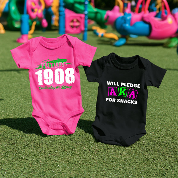 Alpha Kappa Alpha 2-Pack v.3 (Onesie) - AKA Infant Bodysuit