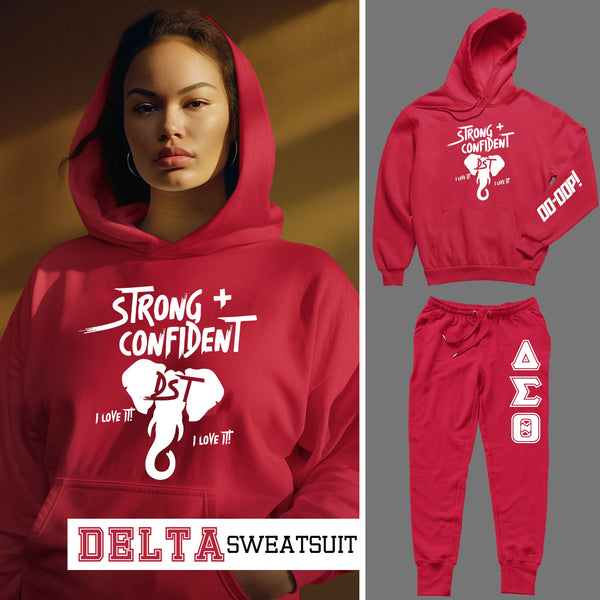 Strong & Confident - Delta Sigma Theta (Sweatsuit) - (Hoodie + Sweatpants)