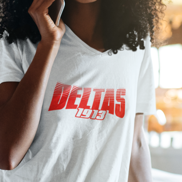 Delta Sigma Theta - Deltas Greek Retro Edition (Women's V-Neck)