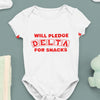 Will Pledge Delta For Snacks (Onesie) - Delta Sigma Theta