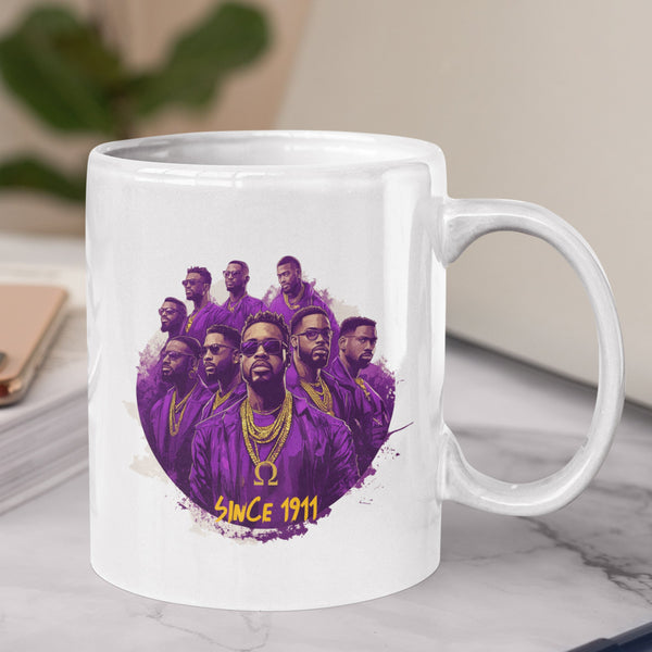 Omega Psi Phi (1911)12 oz Ceramic Mug - Washable, Microwavable